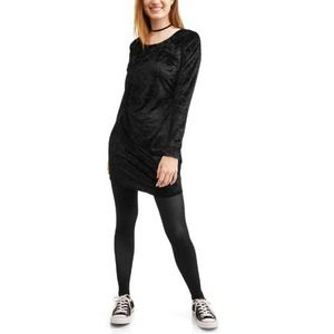 OOS No Boundaries Juniors Shirttail Hem Crushed Velvet Dress - Large (11/13)
